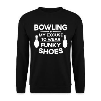 My Excuse To Wear Funky Shoes - Bowling - Unisex Sweatshirt - black - Front - Alina (178cm) & Michal (187cm)