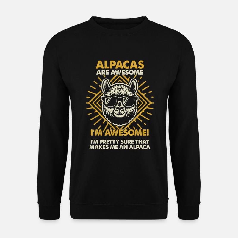 Alpakas Sind Großartig - Mama Dad - Unisex Pullover - Schwarz