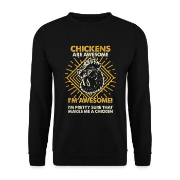Chickens Are Great - Mom Dad - Unisex Sweatshirt - black - Front - Alina (178cm) & Michal (187cm)