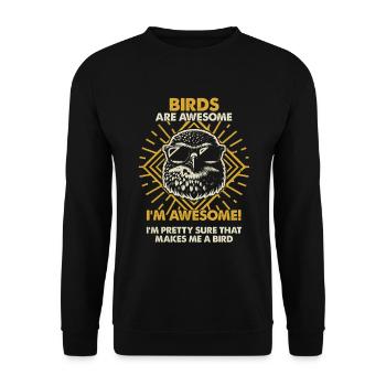 Birds Are Great - Mama Dad - Unisex Sweatshirt - black - Front - Alina (178cm) & Michal (187cm)