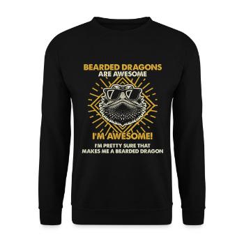 Bärtige Drachen Sind Großartig - Mama Dad - Unisex Pullover - Schwarz - Vorne - Alina (178cm) & Michal (187cm)