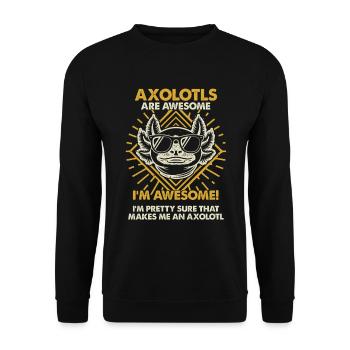 Axolotls Sind Großartig - Mama Dad - Unisex Pullover - Schwarz - Vorne - Alina (178cm) & Michal (187cm)