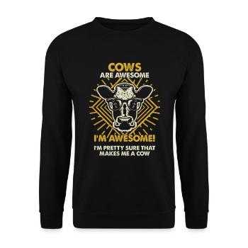 Cows Are Great - Mom Dad - Unisex Sweatshirt - black - Front - Alina (178cm) & Michal (187cm)