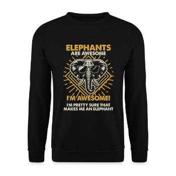 Elefanten Sind Großartig - Mama Dad - Unisex Pullover - Schwarz - Vorne - Alina (178cm) & Michal (187cm)