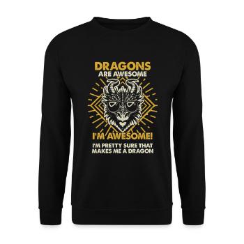Drachen Sind Großartig - Mama Dad - Unisex Pullover - Schwarz - Vorne - Alina (178cm) & Michal (187cm)