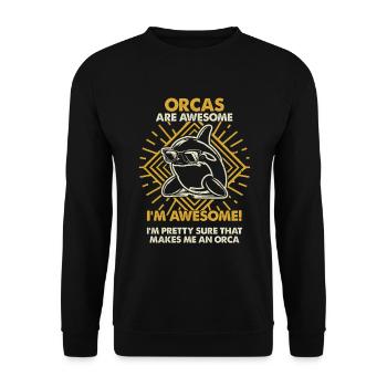 Orcas Sind Großartig - Mama Dad - Unisex Pullover - Schwarz - Vorne - Alina (178cm) & Michal (187cm)