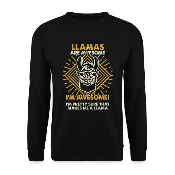Llamas Are Great - Mama Dad - Unisex Sweatshirt - black - Front - Alina (178cm) & Michal (187cm)