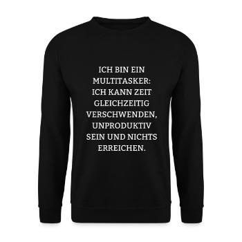 Sarkastische Sprüche Fies Lustig Ironie - Sweat-shirt Unisexe - noir - Devant - Alina (178cm) & Michal (187cm)