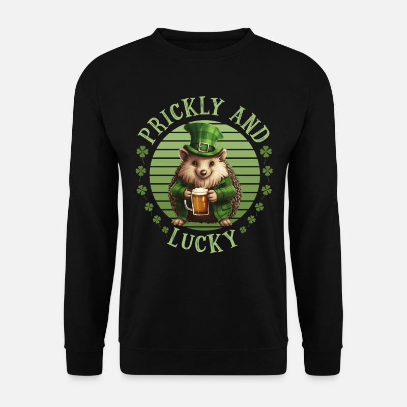 St. Patrick's Day Hedgehog - Unisex Sweatshirt - black