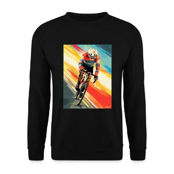 Art moderne Rayures colorées et rues Cyclisme - Sweat-shirt Unisexe - noir - Devant - Alina (178cm) & Michal (187cm)