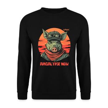 Apocalypse Apigalypse now pig - Unisex Sweatshirt - black - Front - Alina (178cm) & Michal (187cm)
