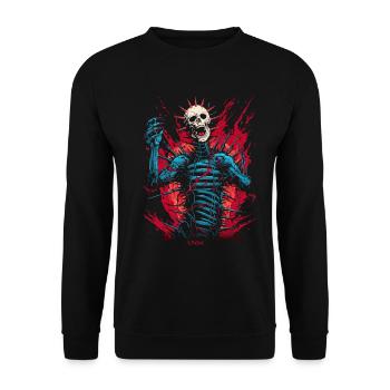 Squelette de crâne de tête d'aiguille d'horreur - Sweat-shirt Unisexe - noir - Devant - Alina (178cm) & Michal (187cm)