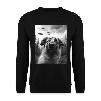 Chien - Berger d’Anatolie extraterrestre OVNI - Sweat-shirt Unisexe - noir - Devant - Alina (178cm) & Michal (187cm)