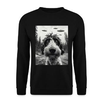alienDog - Alien Selfie Sexy UFO - Sweat-shirt Unisexe - noir - Devant - Alina (178cm) & Michal (187cm)