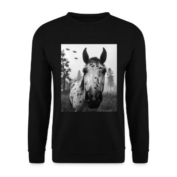 Horse - Alien Selfie Appaloosa UFO - Unisex Sweatshirt - black - Front - Alina (178cm) & Michal (187cm)