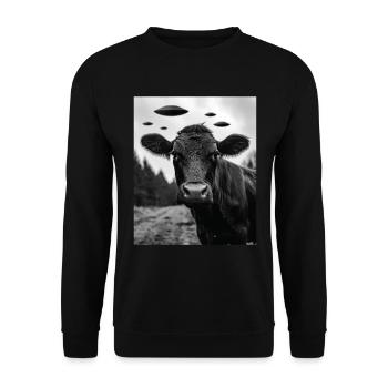 Vache - Alien Selfie Black Angus OVNI - Sweat-shirt Unisexe - noir - Devant - Alina (178cm) & Michal (187cm)