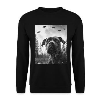 Chien - Alien Selfie Boerboel UFO - Sweat-shirt Unisexe - noir - Devant - Alina (178cm) & Michal (187cm)