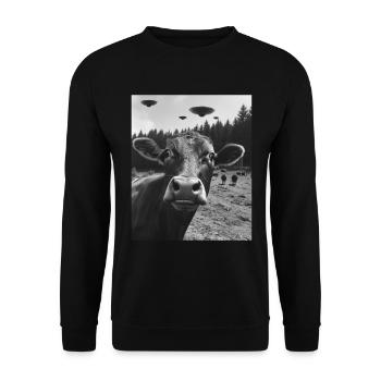 Vache - Alien Selfie Brown Siss UFO - Sweat-shirt Unisexe - noir - Devant - Alina (178cm) & Michal (187cm)