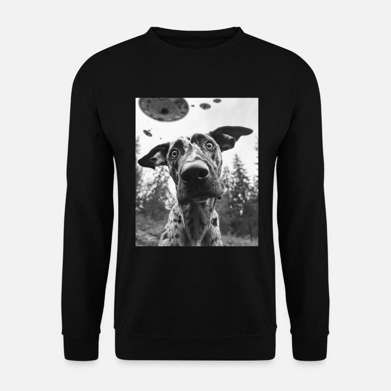 Hund - Alien Selfie Catahoula Leopard UFO - Unisex Pullover - Schwarz