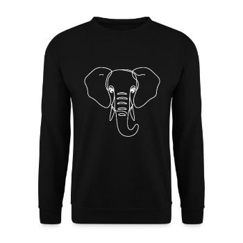 Line Art Papa Maman - Éléphant - Sweat-shirt Unisexe - noir - Devant - Alina (178cm) & Michal (187cm)