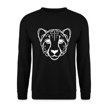Line Art Dad Mom - Cheetah - Unisex Sweatshirt - black - Front - Alina (178cm) & Michal (187cm)
