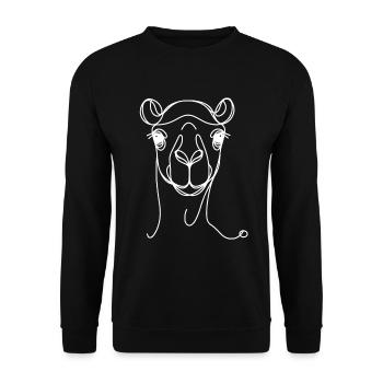 Line Art Papa Maman - Camel - Sweat-shirt Unisexe - noir - Devant - Alina (178cm) & Michal (187cm)