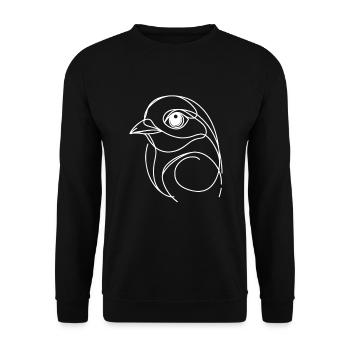 Line Art Dad Mom - Bird - Unisex Sweatshirt - black - Front - Alina (178cm) & Michal (187cm)