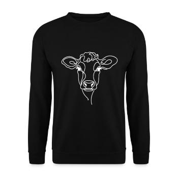 Line Art Dad Mom Cow - Jersey - Unisex Sweatshirt - black - Front - Alina (178cm) & Michal (187cm)