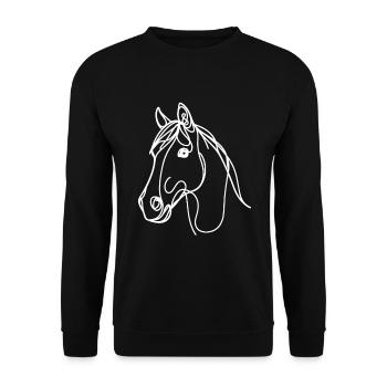 Linie Art Dad Mama - Morgan - Unisex Pullover - Schwarz - Vorne - Alina (178cm) & Michal (187cm)
