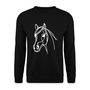 Linie Art Dad Mama - Holsteiner - Unisex Pullover - Schwarz - Vorne - Alina (178cm) & Michal (187cm)