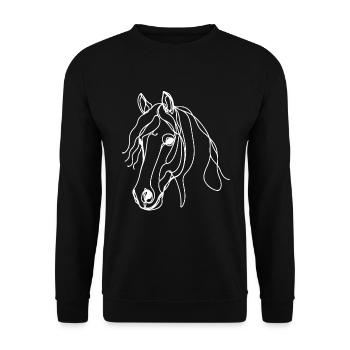 Line Art Dad Mom - Frisian - Unisex Sweatshirt - black - Front - Alina (178cm) & Michal (187cm)