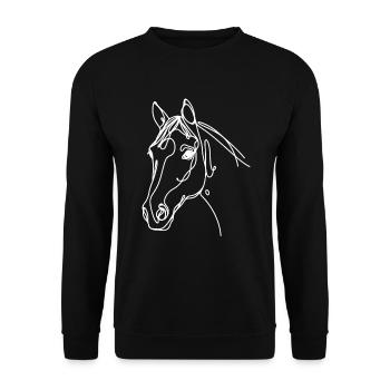 Line Art Dad Mom - Appaloosa - Unisex Sweatshirt - black - Front - Alina (178cm) & Michal (187cm)