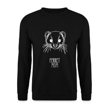 Line Art Best Mama - Frettchen - Unisex Pullover - Schwarz - Vorne - Alina (178cm) & Michal (187cm)