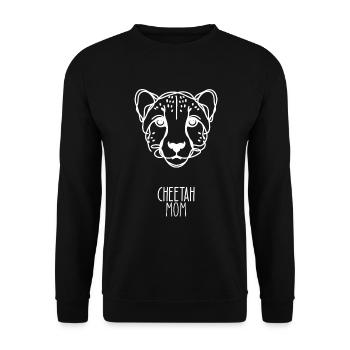 Line Art Best Mom - Cheetah - Unisex Sweatshirt - black - Front - Alina (178cm) & Michal (187cm)