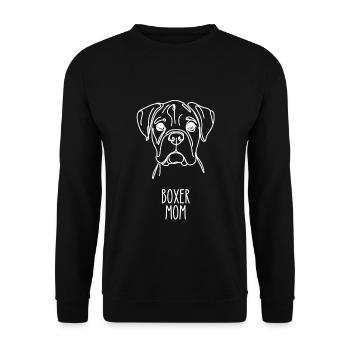 Line Art Mom - Boxer - Unisex Sweatshirt - black - Front - Alina (178cm) & Michal (187cm)