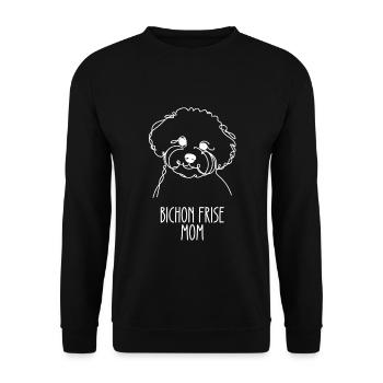 Line Art Mom - Bichon Frise - Unisex Sweatshirt - black - Front - Alina (178cm) & Michal (187cm)