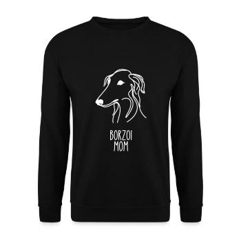 Linie Art Mom - Borzoi - Unisex Pullover - Schwarz - Vorne - Alina (178cm) & Michal (187cm)