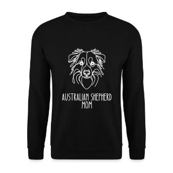 Line Art Mom - Australian Shepherd - Unisex Sweatshirt - black - Front - Alina (178cm) & Michal (187cm)