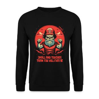 Klein und härter als du es jemals sein wirst - Unisex Pullover - Schwarz - Vorne - Alina (178cm) & Michal (187cm)