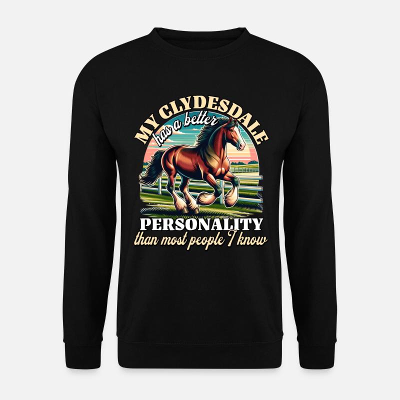 Clydesdale Reiterin - Unisex Pullover - Schwarz
