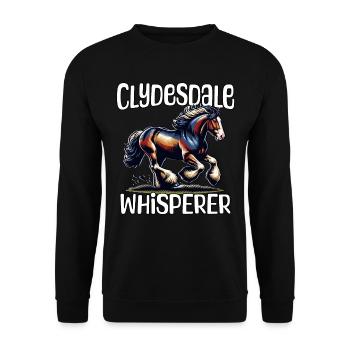 Chuchoteur de Clydesdale - Sweat-shirt Unisexe - noir - Devant - Alina (178cm) & Michal (187cm)