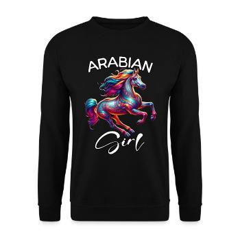 Cadeau de cheval arabe - Sweat-shirt Unisexe - noir - Devant - Alina (178cm) & Michal (187cm)