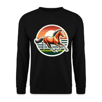 Thoroughbred Horse Rider - Unisex Sweatshirt - black - Front - Alina (178cm) & Michal (187cm)