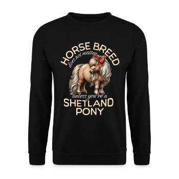 Shetland Pony - Unisex Pullover - Schwarz - Vorne - Alina (178cm) & Michal (187cm)