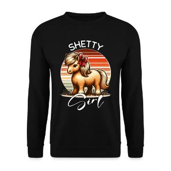 Cadeau de poney Shetland - Sweat-shirt Unisexe - noir - Devant - Alina (178cm) & Michal (187cm)