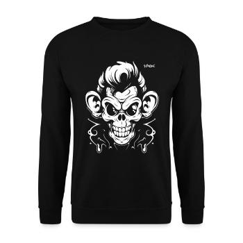 Graffiti-Tattoo-Affe - Unisex Pullover - Schwarz - Vorne - Alina (178cm) & Michal (187cm)