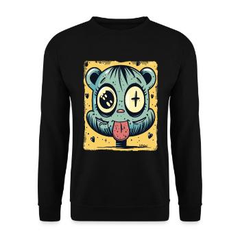 Coeurs, Croix, Dessin Animé et Hamster Coquin - Sweat-shirt Unisexe - noir - Devant - Alina (178cm) & Michal (187cm)