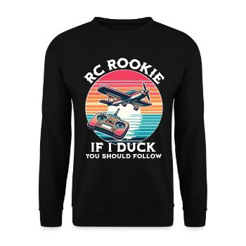 Model Airplane Model Airplane RC Airplane - Unisex Sweatshirt - black - Front - Alina (178cm) & Michal (187cm)