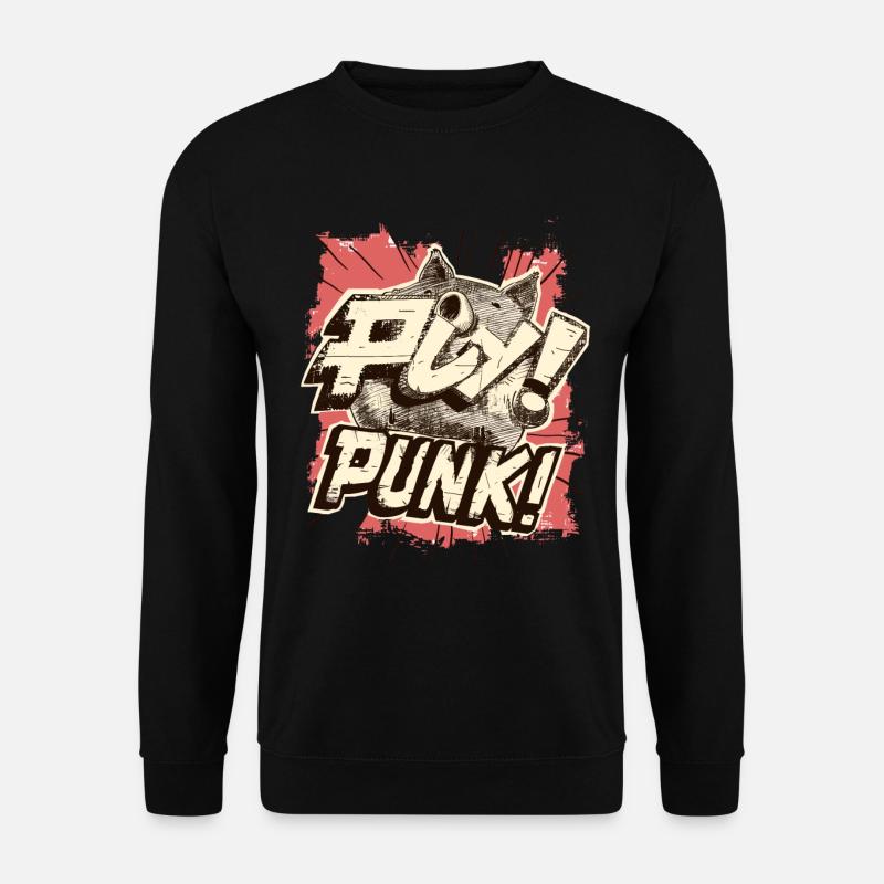 Cartoon Punk Schwein - Unisex Pullover - Schwarz