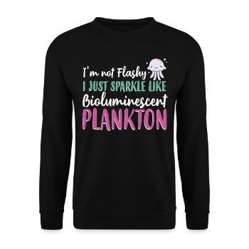 Bioluminescent Plankton - Marine Animal - Unisex Sweatshirt - black - Front - Alina (178cm) & Michal (187cm)